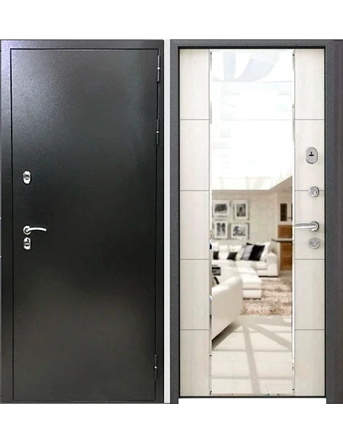 Входная дверь в дом с терморазрывом и зеркалом Зеркало М