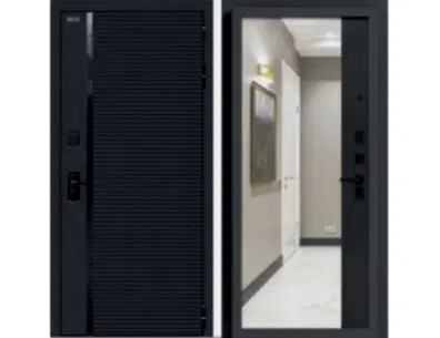 Входная дверь в квартиру с зеркалом Ворон Д