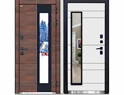 Входная дверь в дом  с терморазрывом и стеклопакетом Фемида Д