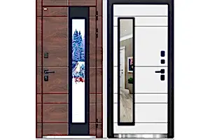 Входная дверь в дом  с терморазрывом и стеклопакетом Фемида Д