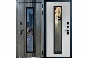 Входная дверь в дом  с терморазрывом и стеклопакетом Темный Лес Д